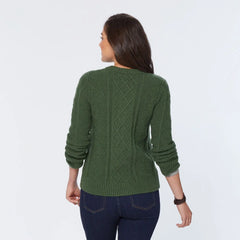 Women's Woolpaca Crew Cable Cardigan Sweater