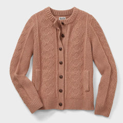 Women's Woolpaca Crew Cable Cardigan Sweater