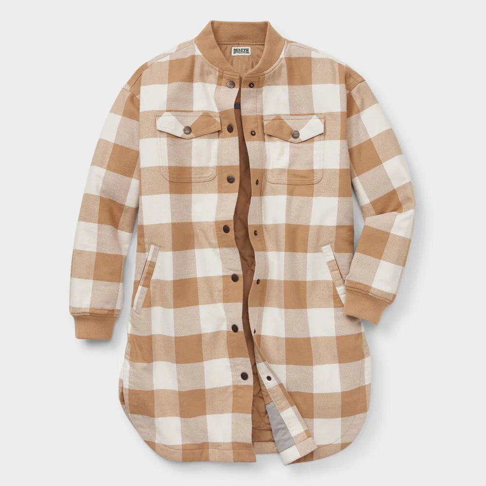 Women's Plus Folklore Flannel Insulated Duster