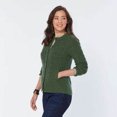 Women's Woolpaca Crew Cable Cardigan Sweater