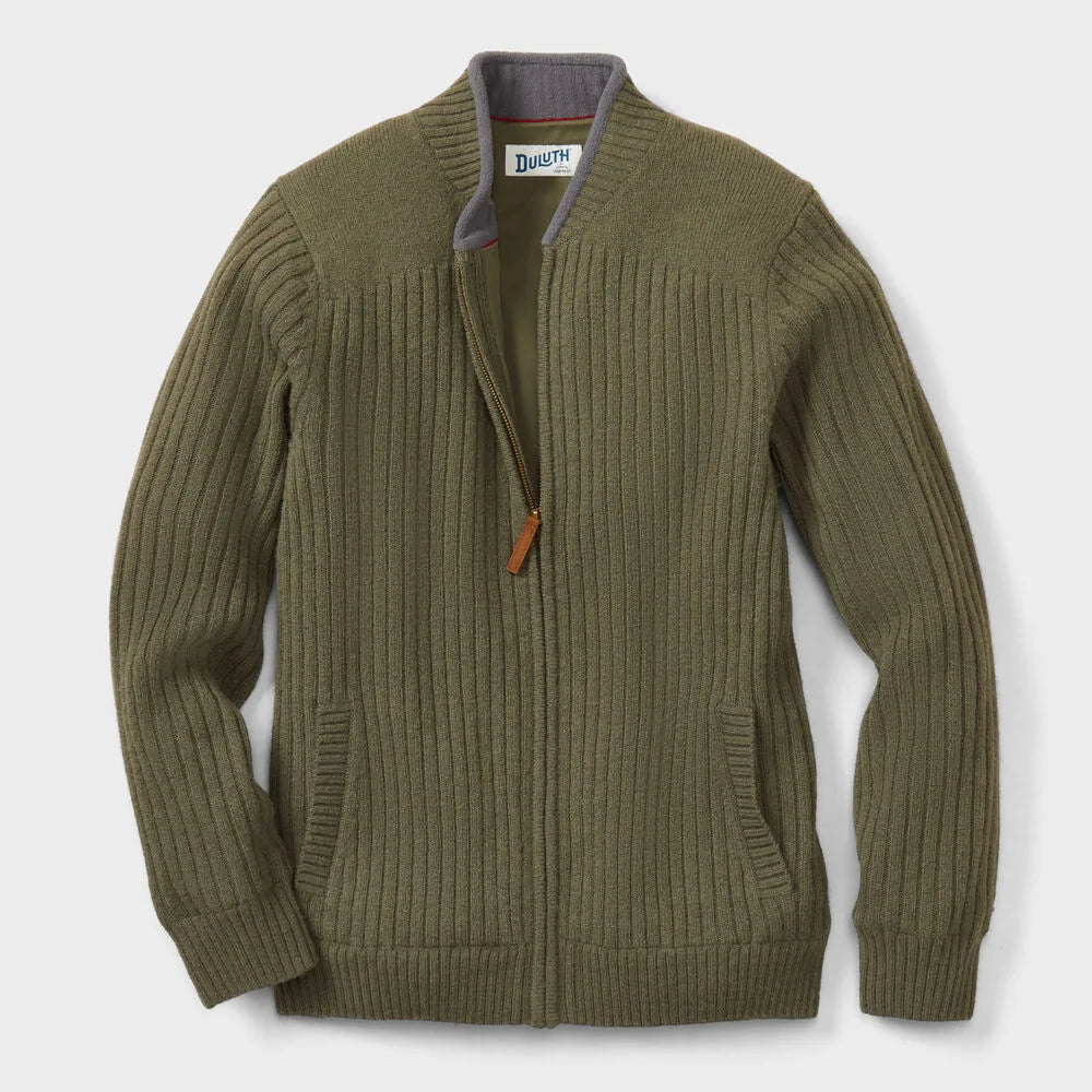 Men's Shetland Wool Windproof Zip Sweater