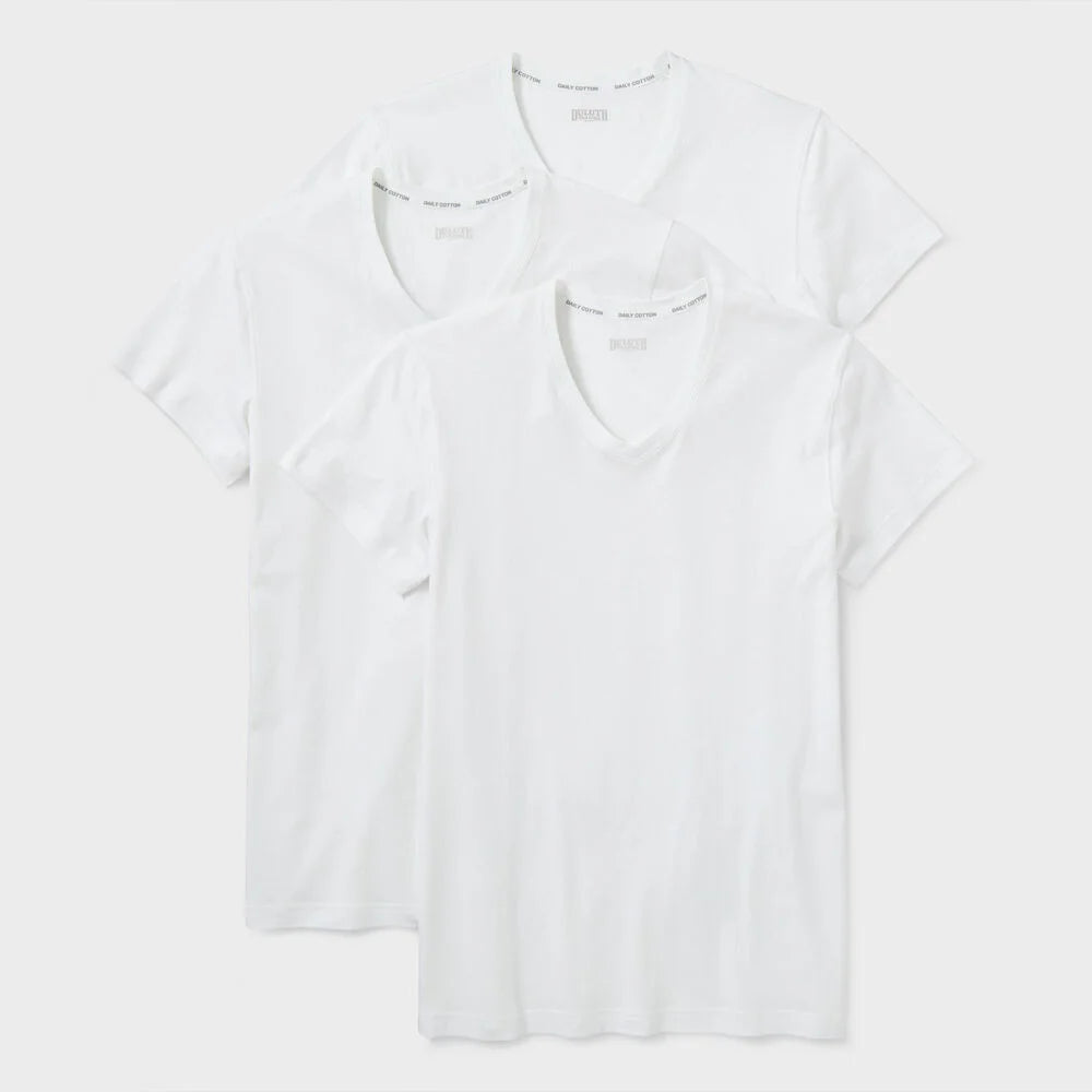 Men's Daily Cotton V-Neck Undershirt 3-Pack